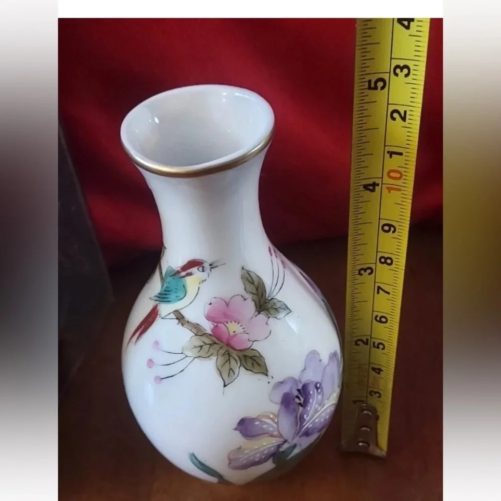 Vintage  Asian China Chinese Mini Porcelain Painted Lotus - Picture 11 of 14